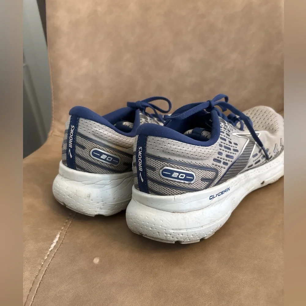 Brooks glycerin blue gray lace up sneakers comfortable running shoes size 11 - Picture 2 of 6